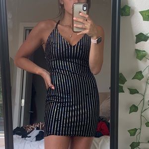 black mini dress